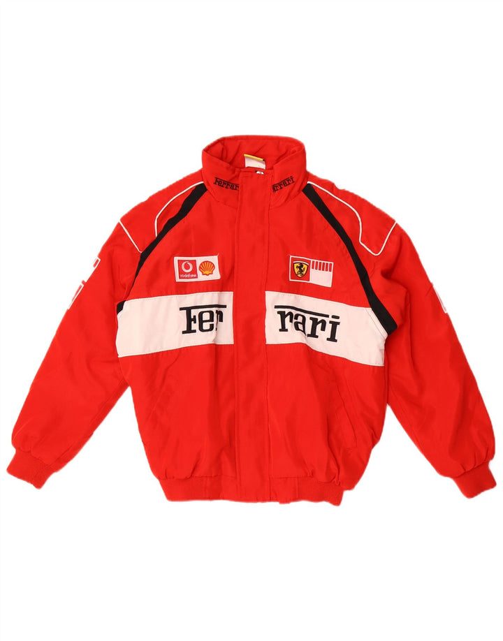 Jaqueta bomber gráfica Ferrari Boys 11-12 anos 2XL vermelho colorblock