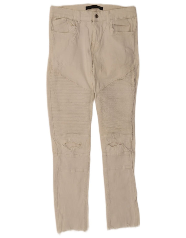 Calça jeans skinny masculina Zara EU 38 pequena W30 L29 caxemira branca