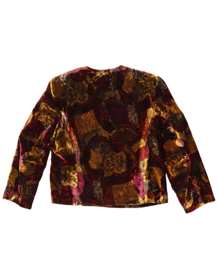 Jaqueta blazer feminina vintage com peito duplo Reino Unido 12 médio multicolorido