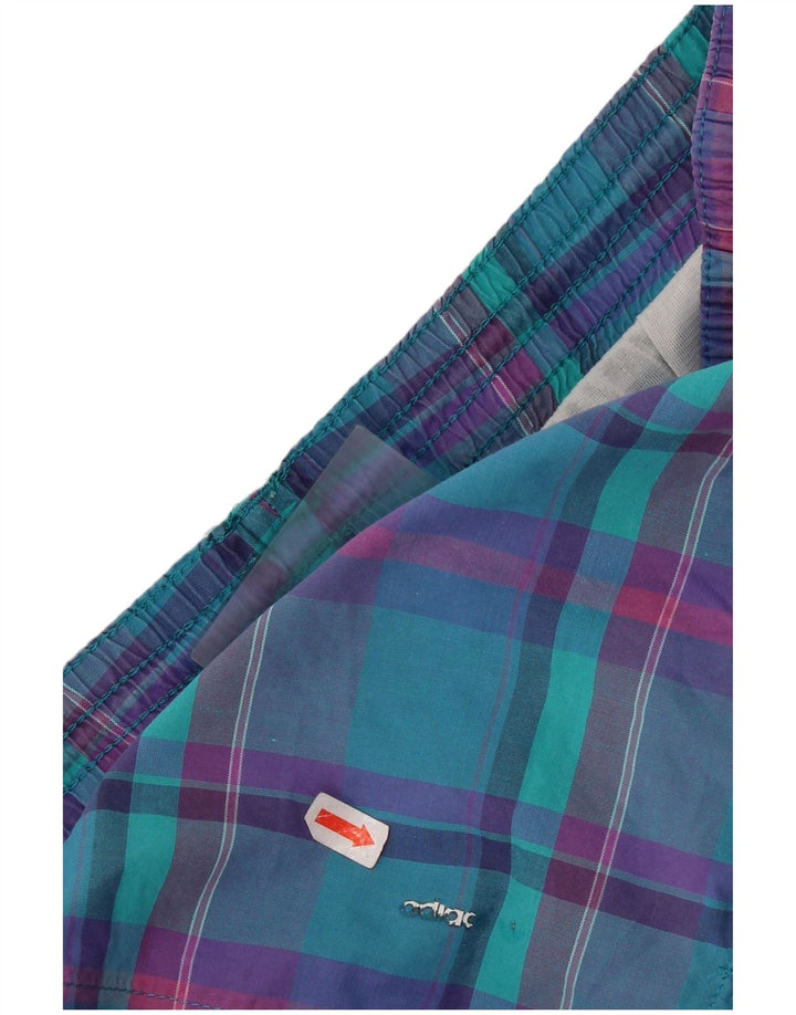 Adidas Mens Natação Shorts Grande W36 L3 Turquesa Xadrez Retro