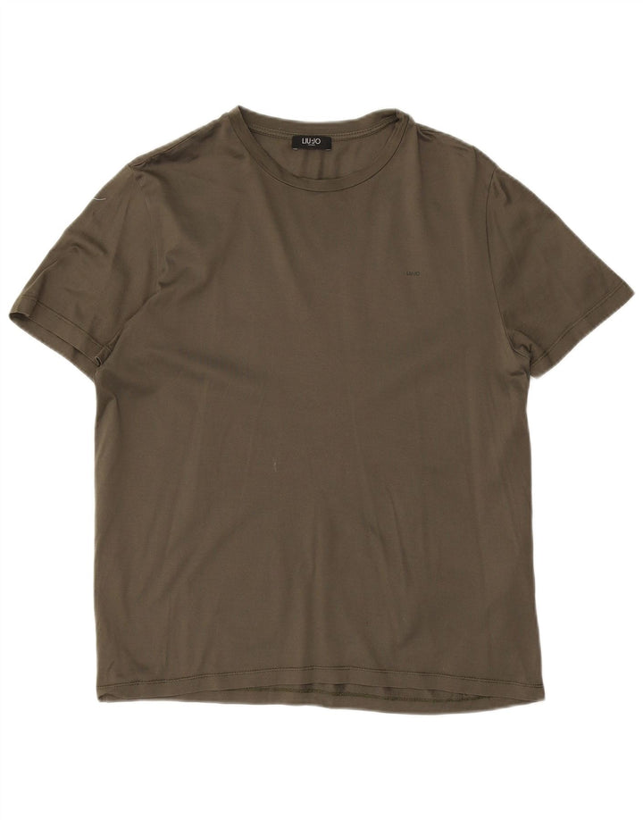 Camiseta masculina Liu Jo Top médio cáqui