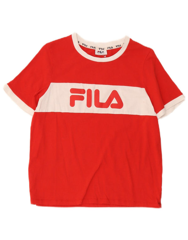 Camiseta Fila Boys Graphic 13-14 Anos Vermelho Colorblock Algodão