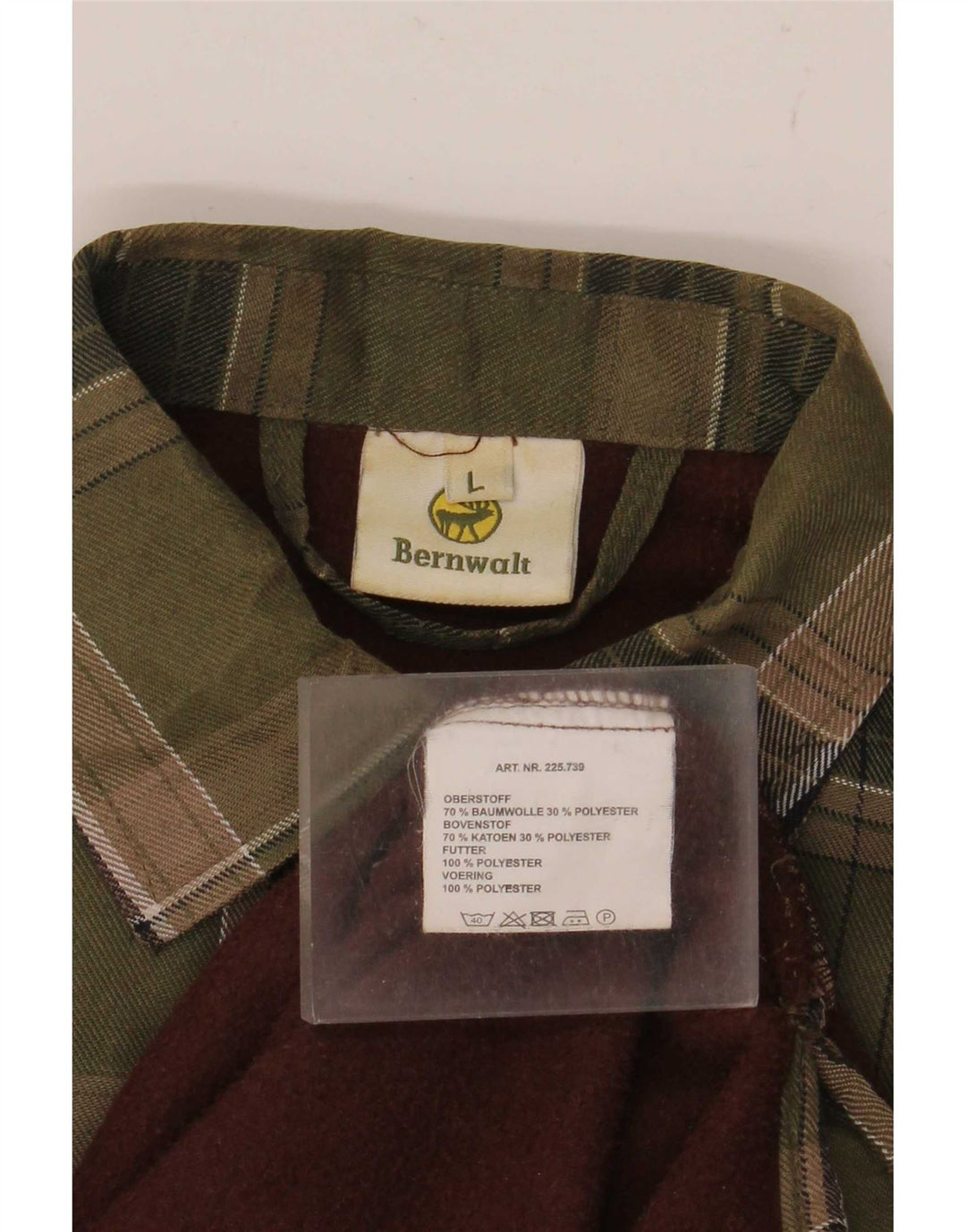 Camisa masculina de flanela Bernwalt grande algodão xadrez verde