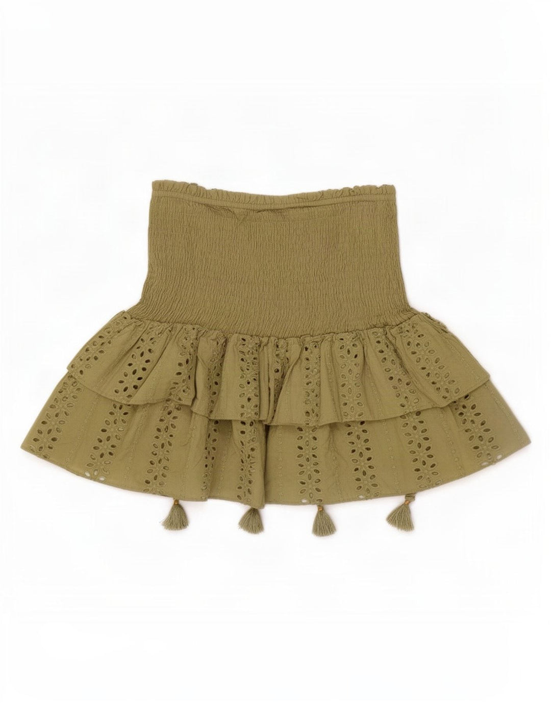 Zara Womens Skort UK 8 Pequeno Algodão Cáqui
