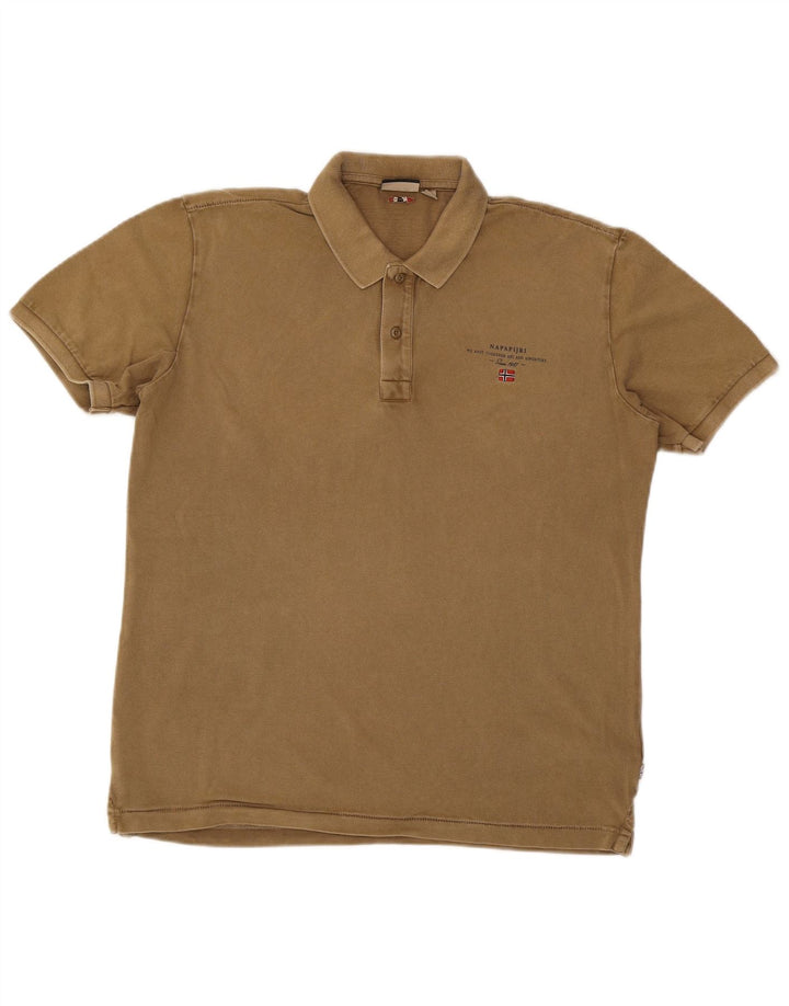 Camisa polo masculina Napapijri grande marrom
