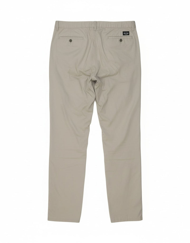 DOCKERS Calça masculina cáqui slim pegged Chino W40 L34 algodão bege