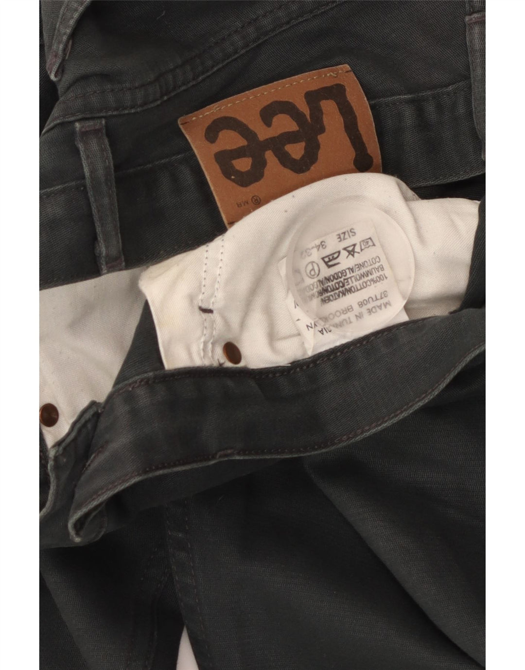 Jeans retos masculinos LEE W34 L32 algodão cinza