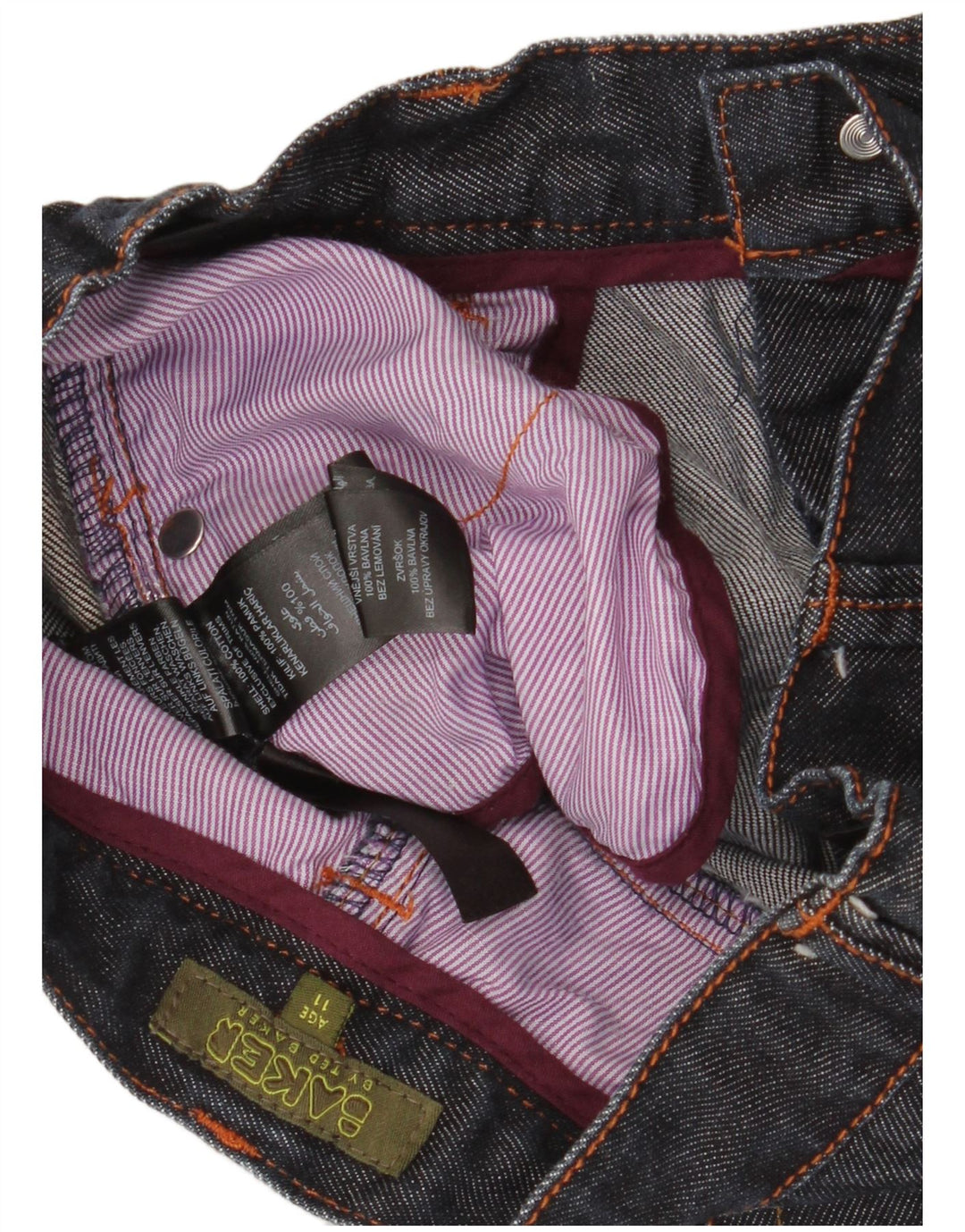 TED BAKER Boys Banana Straight Jeans 10-11 Anos W26 L24 Azul Marinho Algodão