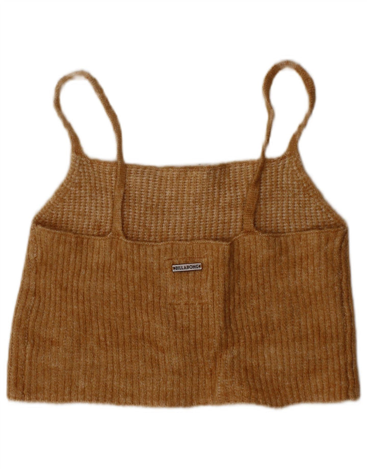 BILLABONG Womens Crop Cami Top UK 8 Pequeno Bege