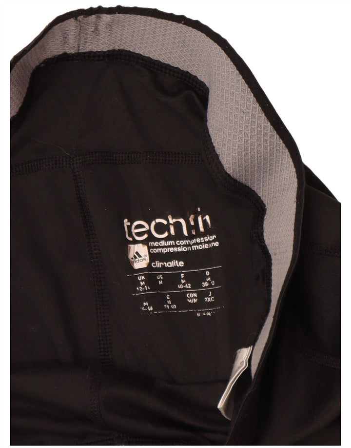 ADIDAS Womens Climalite Leggings UK 12/14 Médio Preto Poliéster