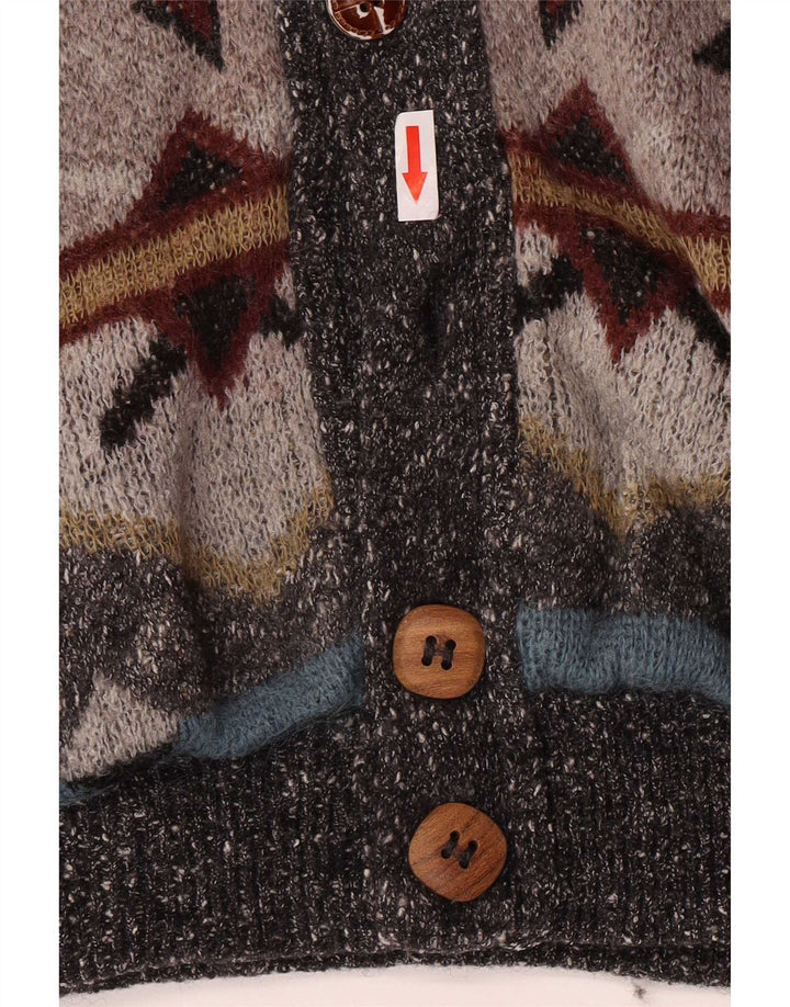 Darwin Mens Knit Bomber Jacket IT 54 2XL Cinza Geométrico Acrílico