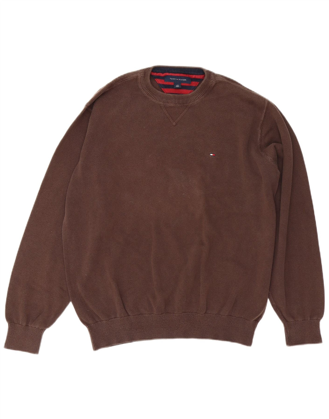Suéter masculino Tommy Hilfiger com gola redonda grande marrom