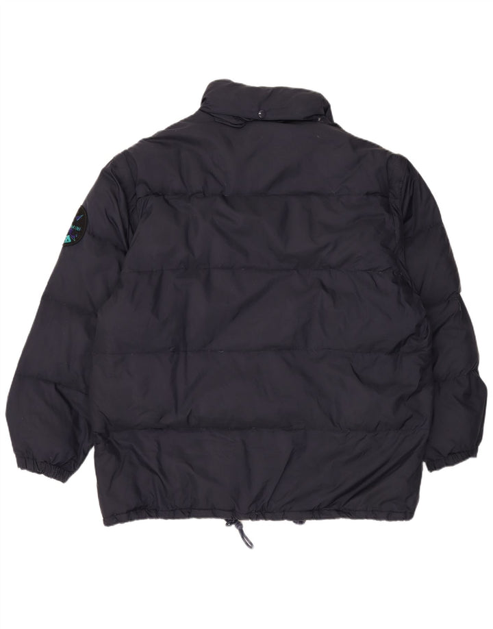 Jaqueta de esqui masculina VINTAGE UK 42 XL azul marinho nylon