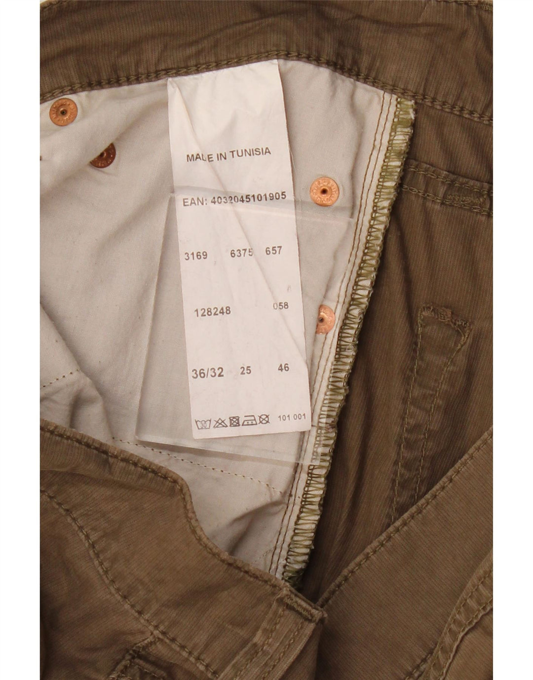 Shorts casuais masculinos MUSTANG W36 grande algodão cáqui