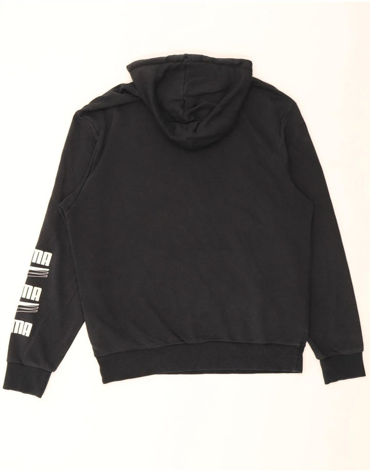 Puma masculino gráfico moletom com capuz médio algodão preto