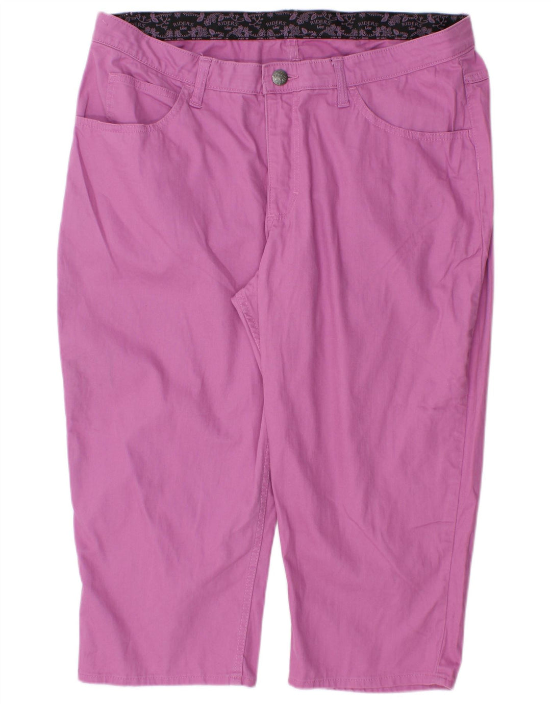Calça feminina Lee Riders Capri US 16 2XL W36 L22 algodão rosa