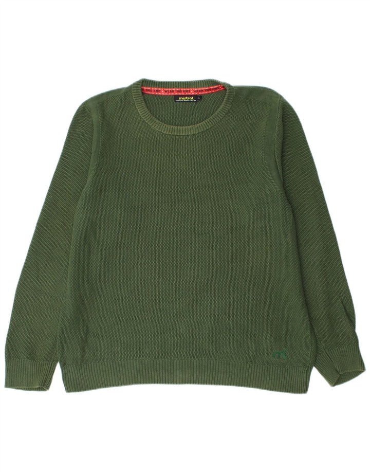 Suéter masculino MISTRAL com gola redonda, grande algodão verde