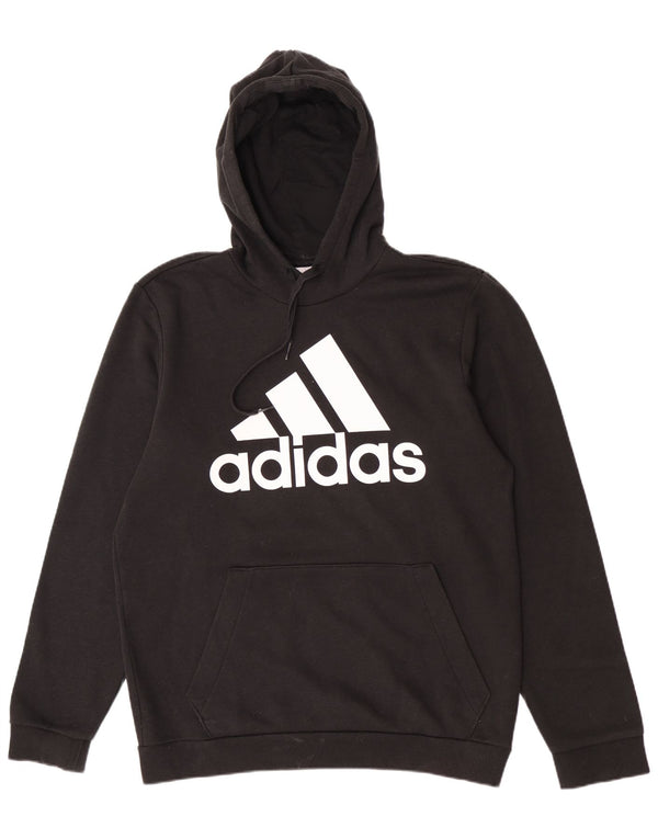 Adidas masculino gráfico moletom com capuz médio algodão preto