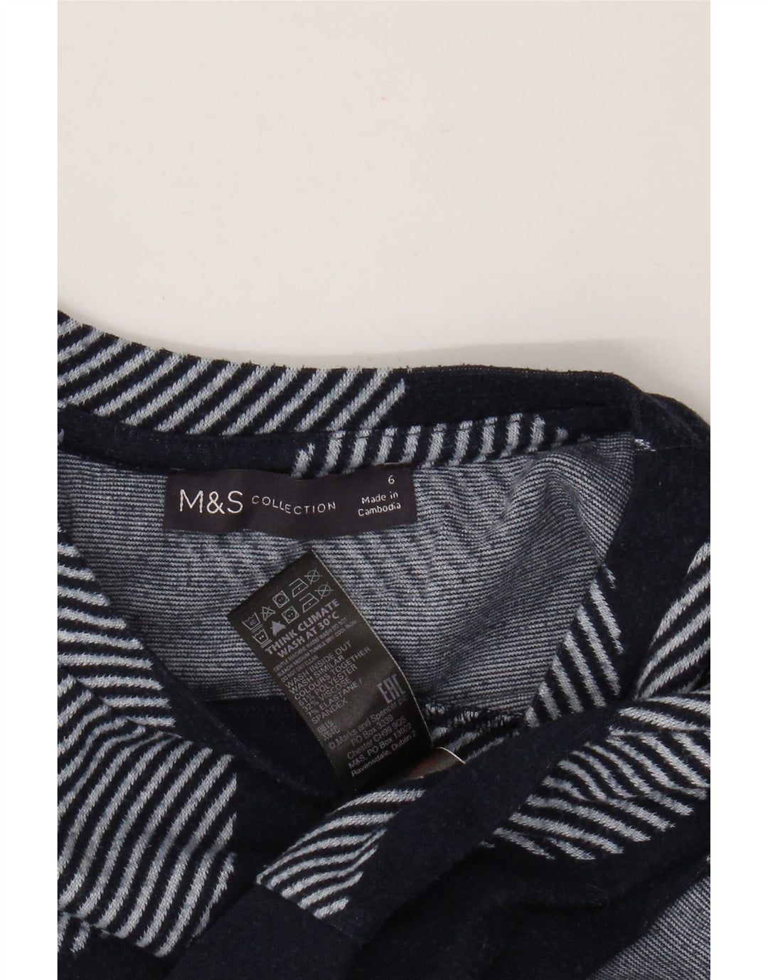MARKS & SPENCER Suéter feminino com gola redonda Reino Unido 6 pequeno azul marinho