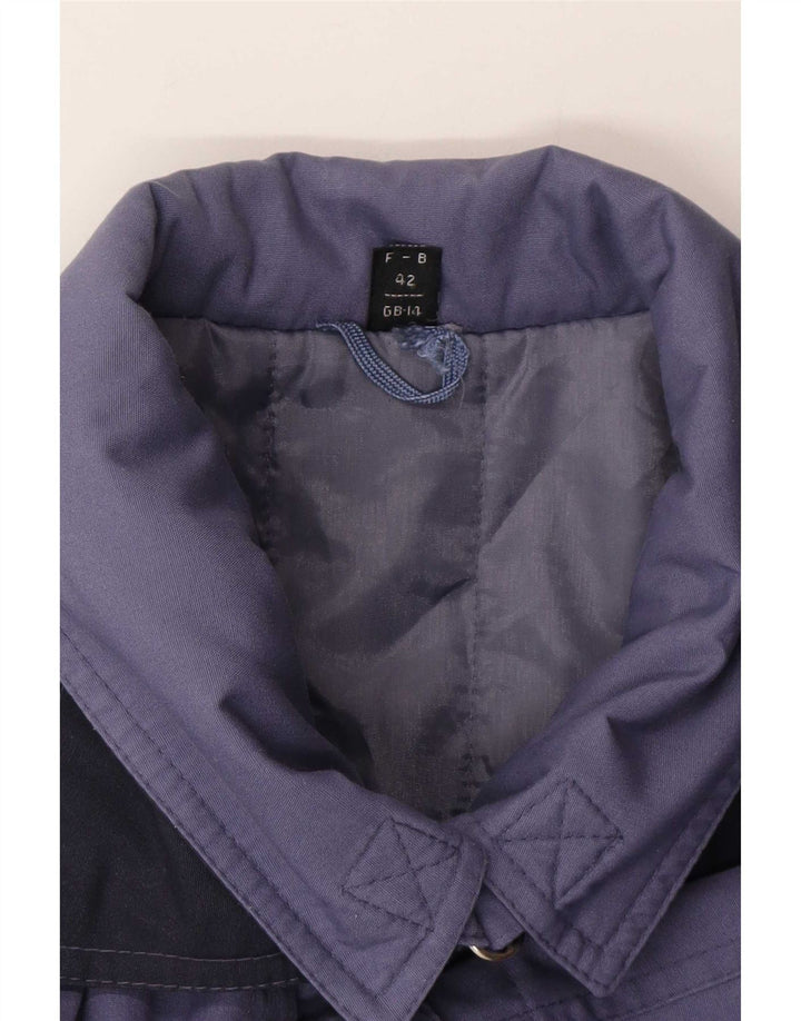 Sobretudo feminino vintage grande UK 14 grande azul