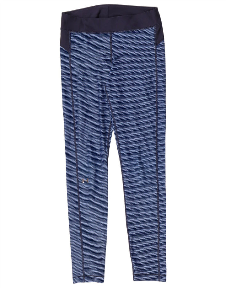 Under Armour Leggings feminino médio azul poliéster geométrico