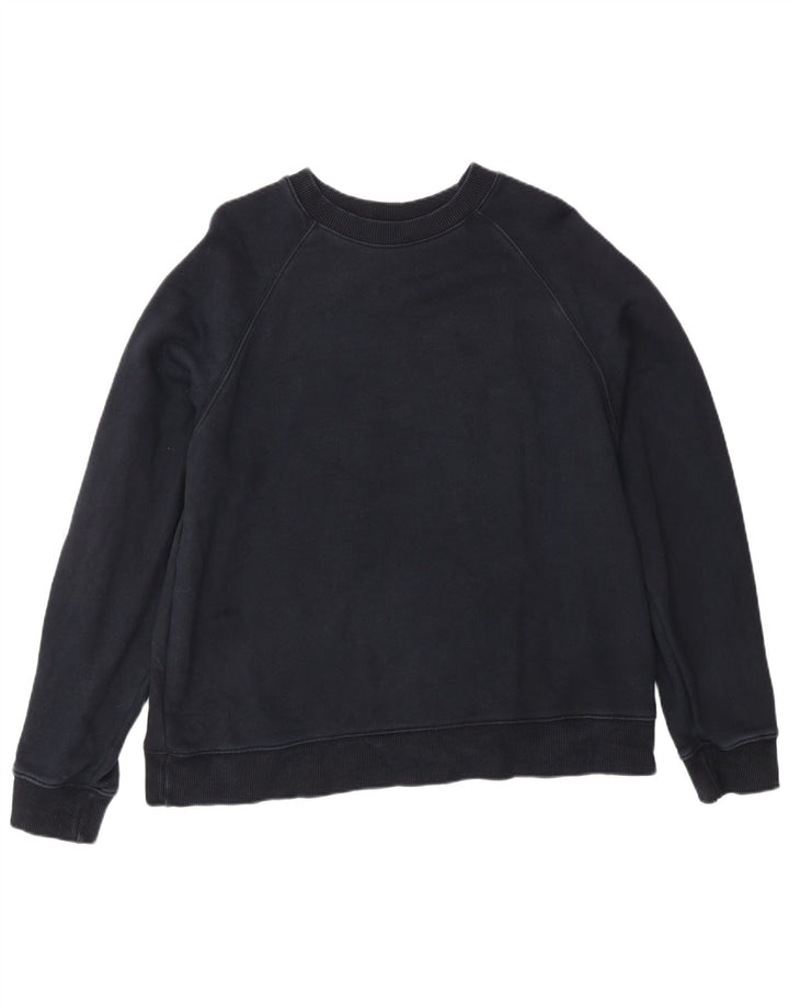 Moletom masculino ZARA com ajuste solto e pequeno algodão azul marinho