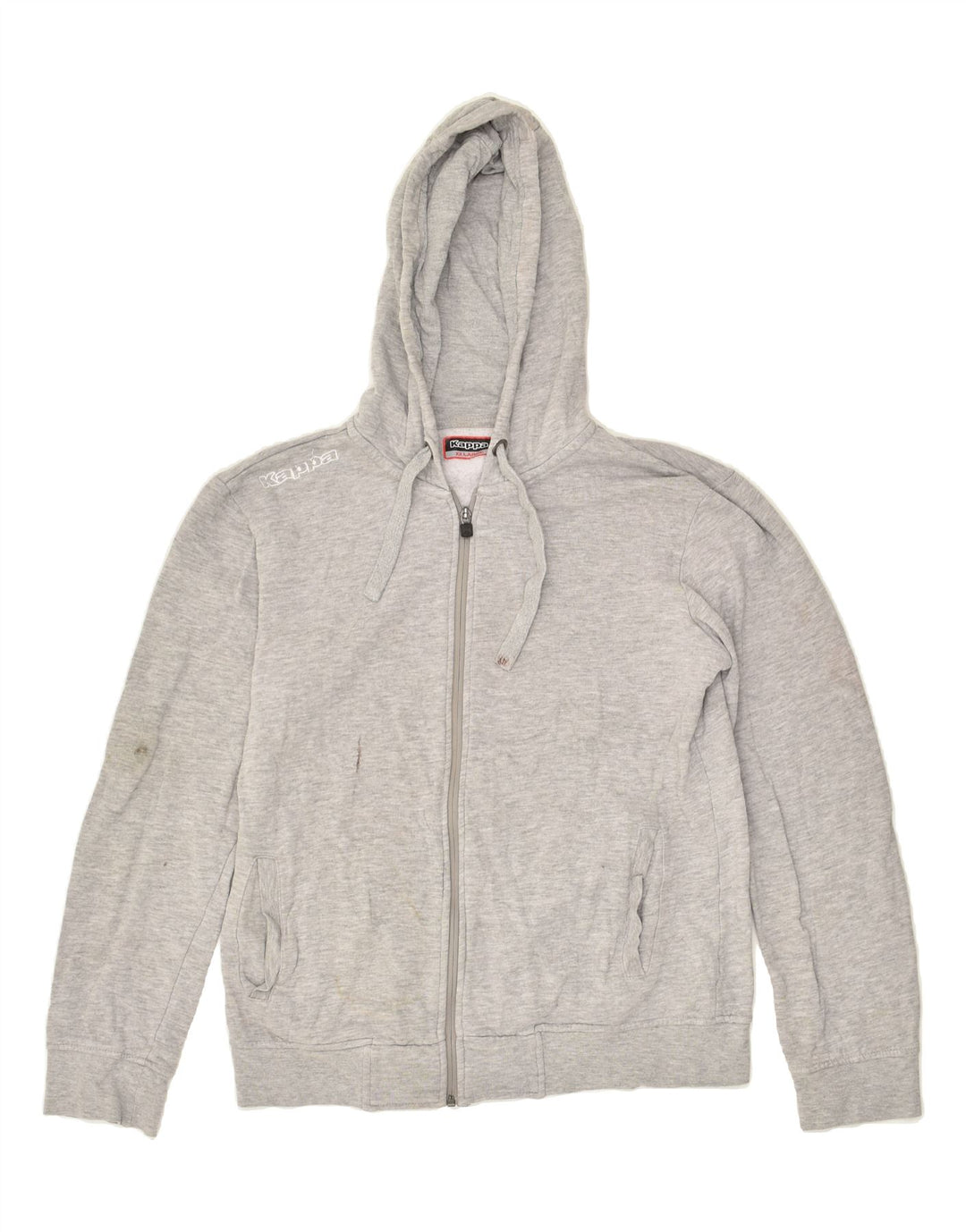 KAPPA Womens Zip Hoodie Sweater UK 20 2XL Grey Cotton | Vintage Kappa | Thrift | Second-Hand Kappa | Used Clothing | Messina Hembry 