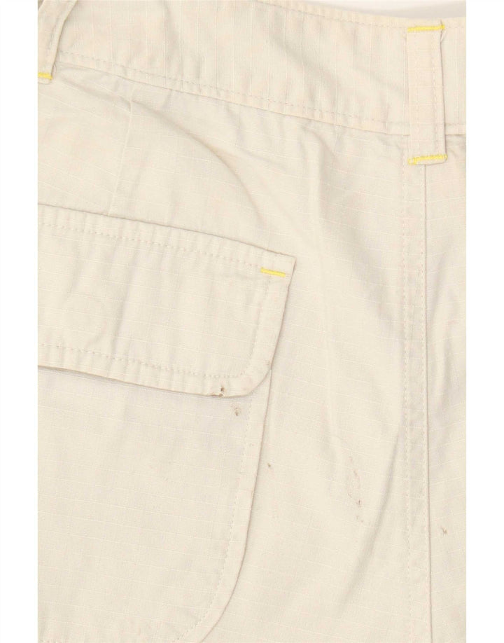 Shorts Chino feminino Gap US 8 médio W28 algodão xadrez bege