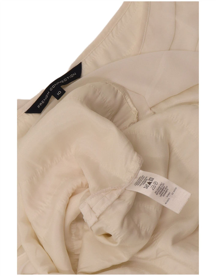 Vestido estratificado Reino Unido 10 das mulheres francesas poliéster branco pequeno