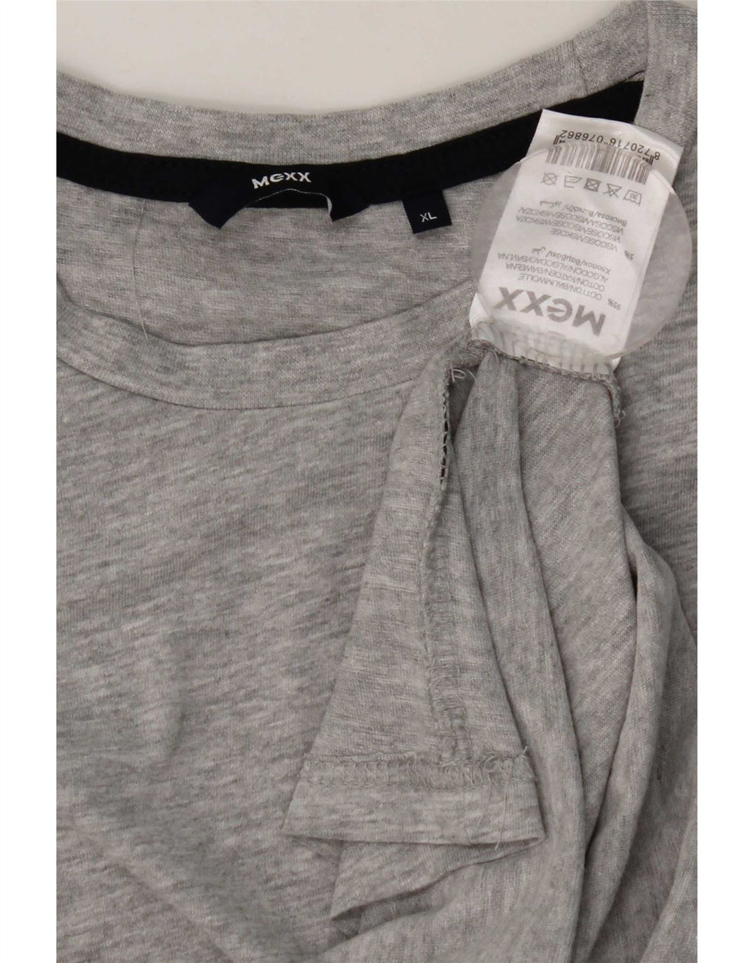 Mexx Mens Regular Fit Top Manga Longa XL Cinza Algodão Salpicado