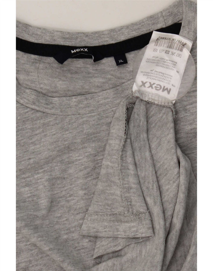 Mexx Mens Regular Fit Top Manga Longa XL Cinza Algodão Salpicado