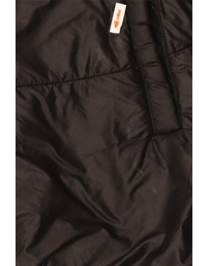 Zara Jaqueta feminina com capuz Poncho acolchoada poliéster preto médio