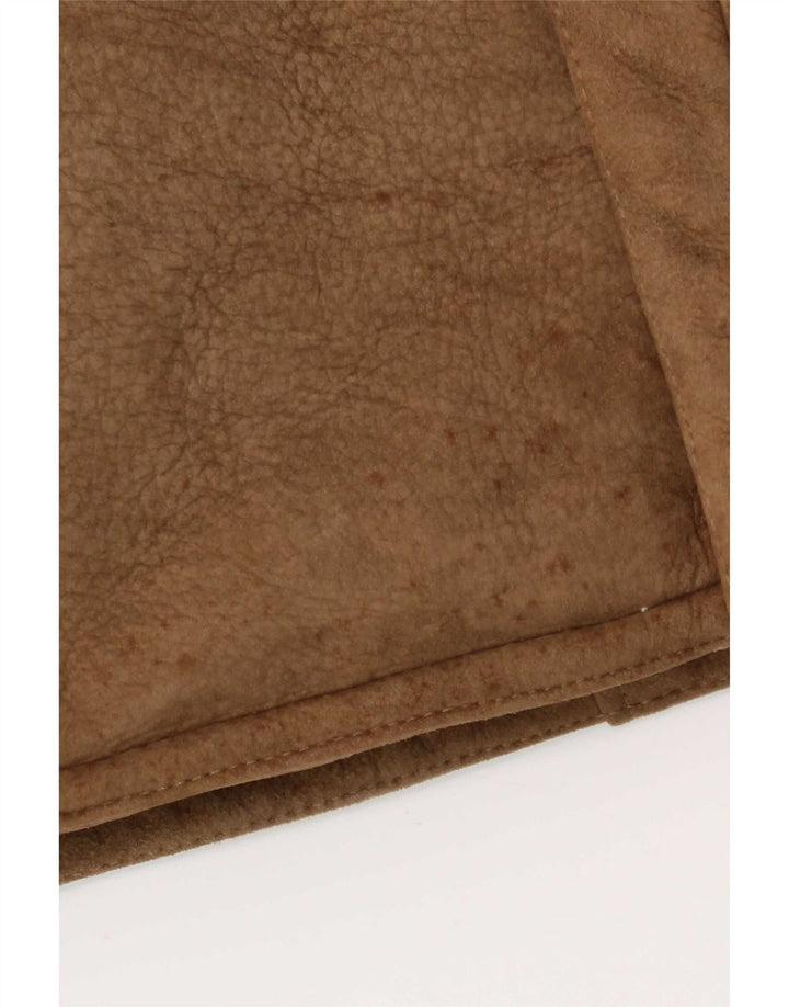 Jaqueta masculina vintage de shearling IT 50 grande marrom