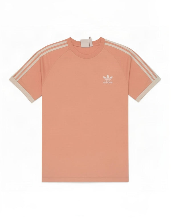 Adidas Mens T-Shirt Top Pequeno Algodão Colorblock Rosa