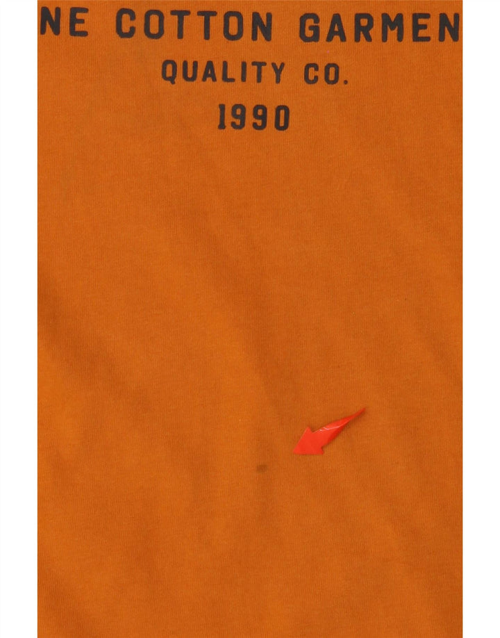 JACK & JONES Camiseta masculina gráfica Top médio algodão laranja