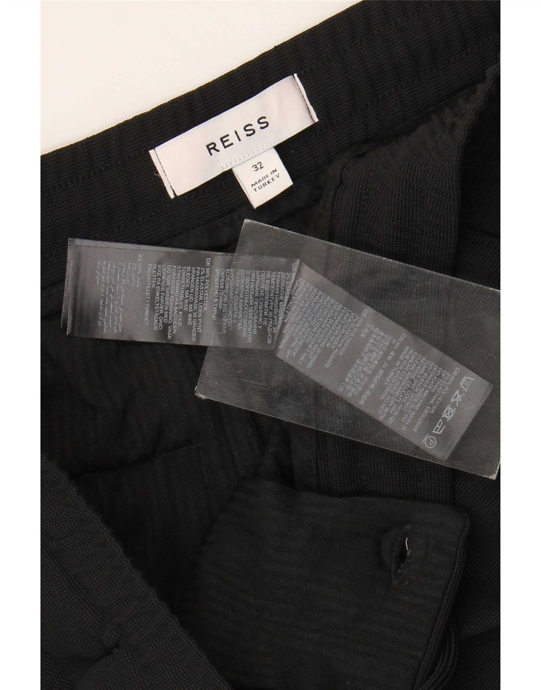 Shorts Chino Masculino Reiss W32 Poliéster Preto Médio