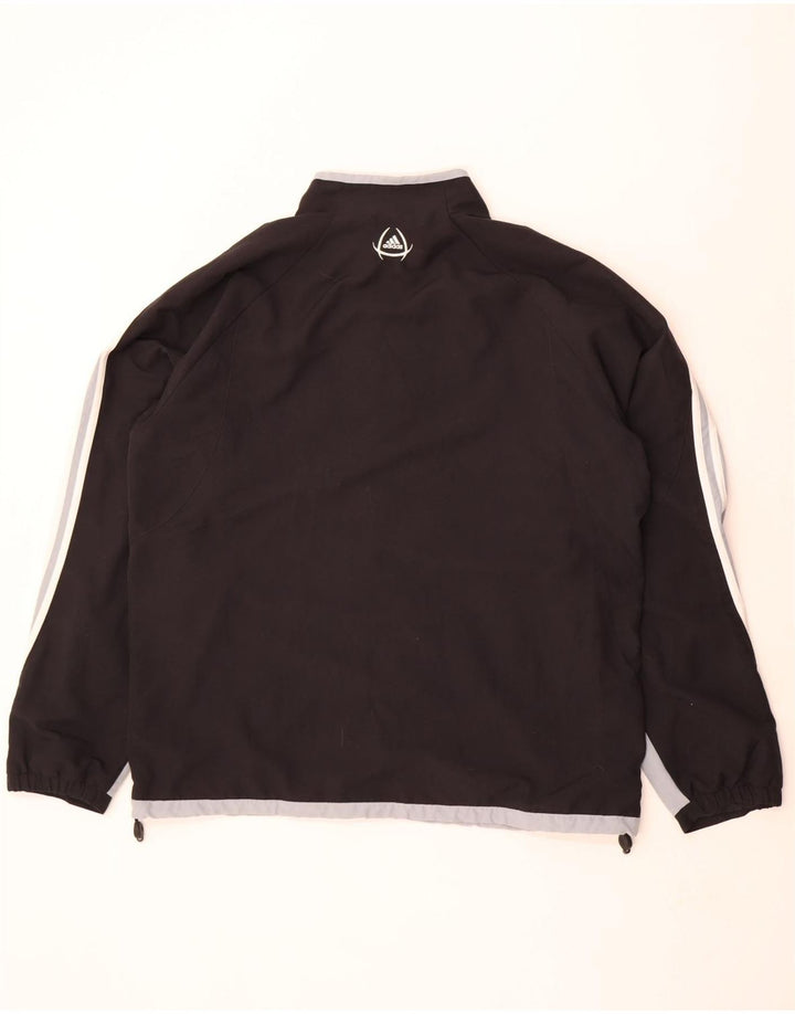 Adidas Mens Tracksuit Top Jacket UK 46/48 XL Preto Colorblock Poliéster