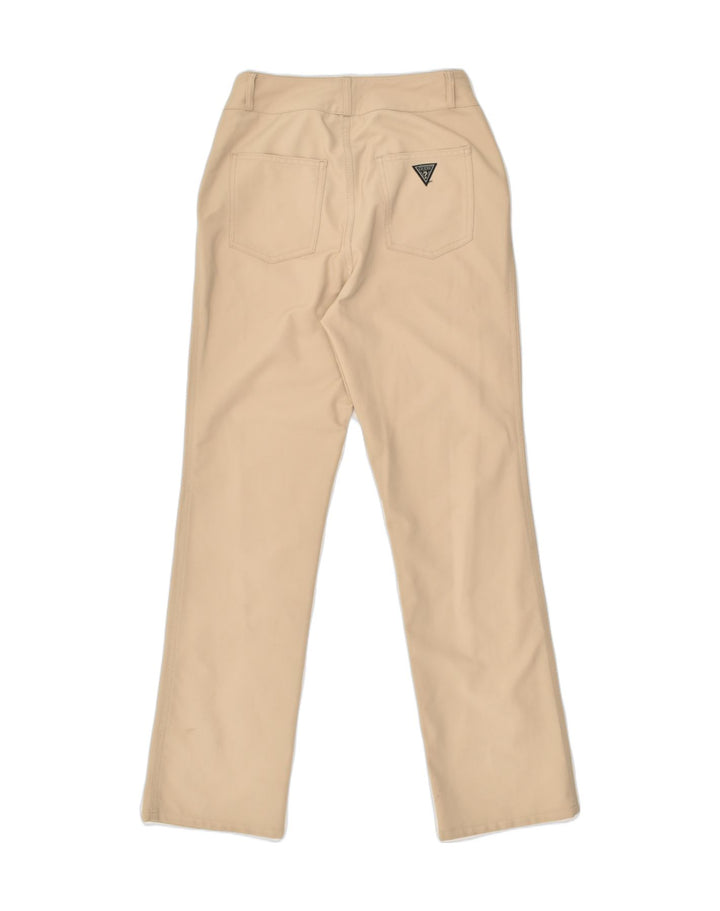 GUESS Womens Straight Casual Trousers W31 L30  Beige Nylon | Vintage Guess | Thrift | Second-Hand Guess | Used Clothing | Messina Hembry 
