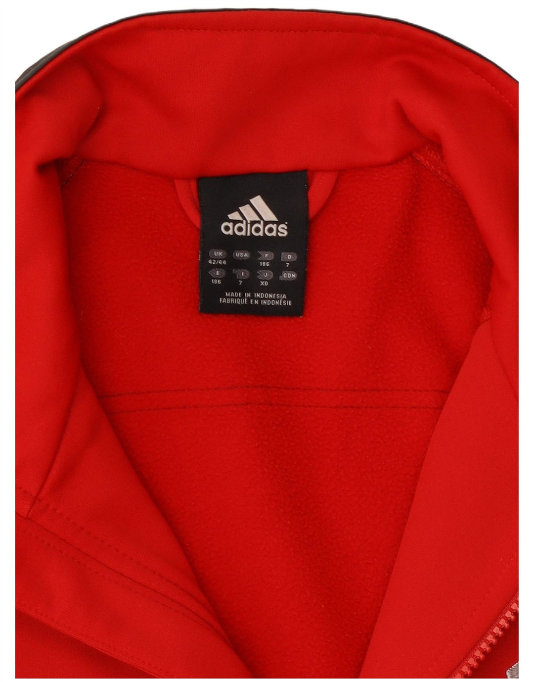 Adidas Mens Tracksuit Top Jacket UK 42/44 Grande Vermelho Colorblock Poliéster