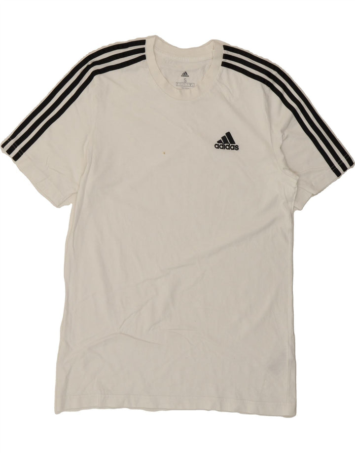 ADIDAS Mens T-Shirt Top Small White Cotton Vintage Adidas and Second-Hand Adidas from Messina Hembry 