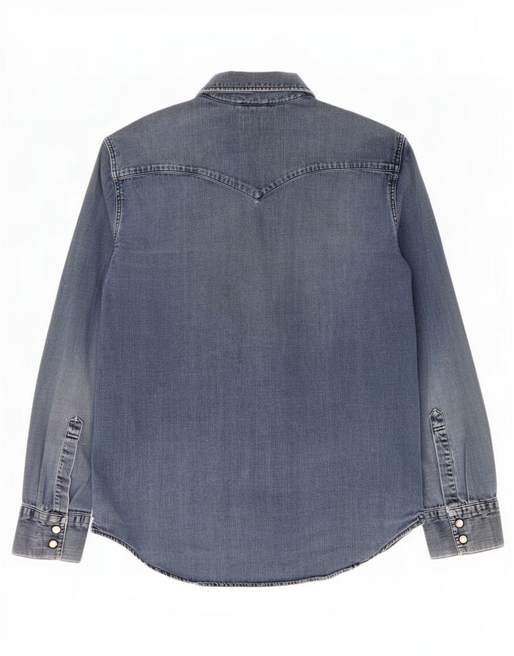 Camisa jeans masculina Levi's grande algodão azul