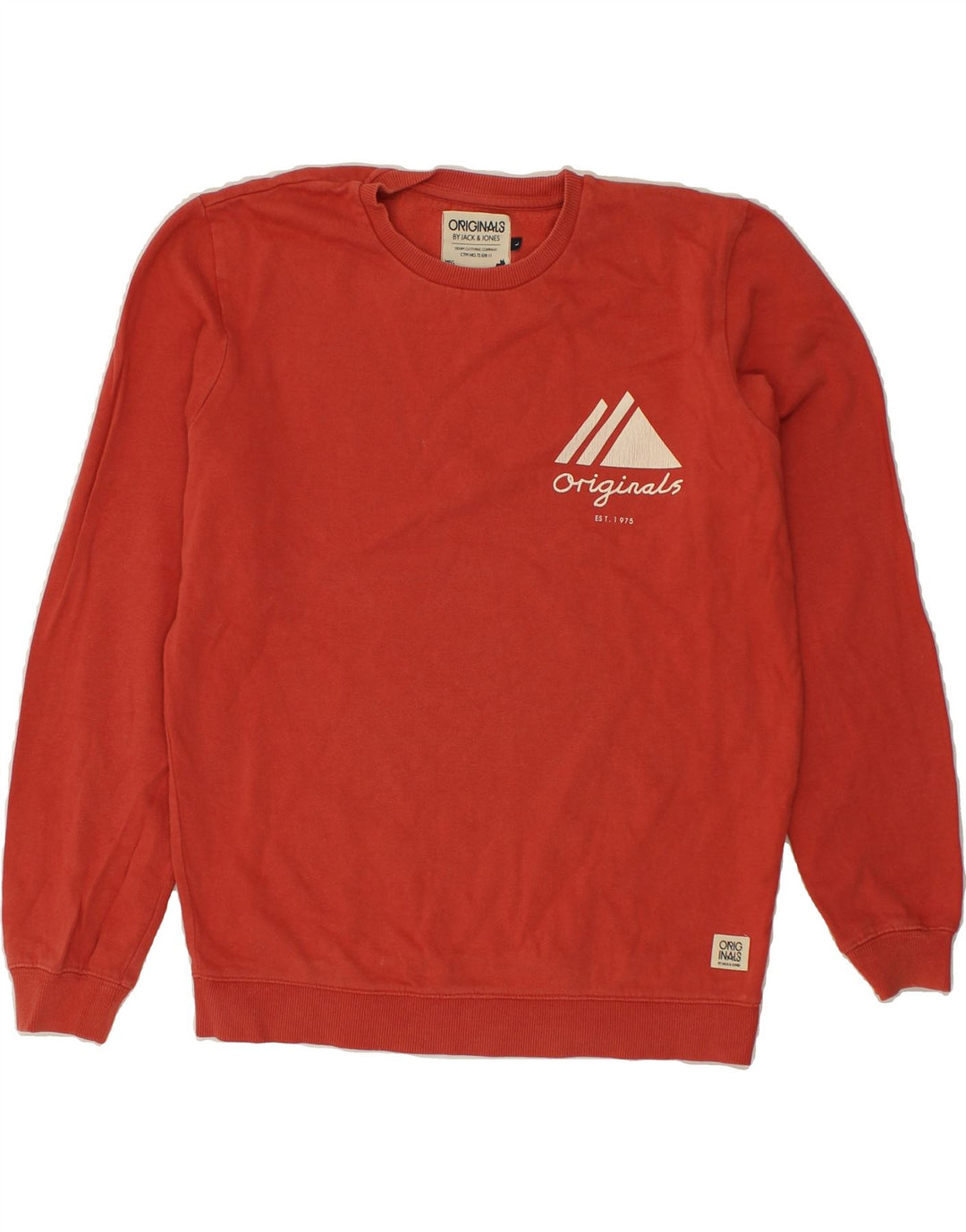 JACK & JONES Mens Graphic Sweatshirt Jumper Large Red Cotton | Vintage Jack & Jones | Thrift | Second-Hand Jack & Jones | Used Clothing | Messina Hembry 