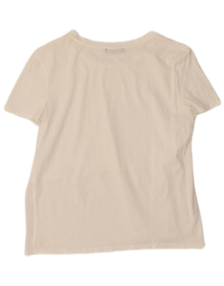 Camiseta feminina Zara Top UK 10 pequena branca