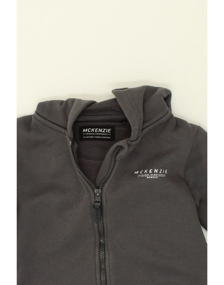 MCKENZIE Boys Zip Hoodie Sweater 10-11 Years Grey Cotton Vintage Mckenzie and Second-Hand Mckenzie from Messina Hembry 