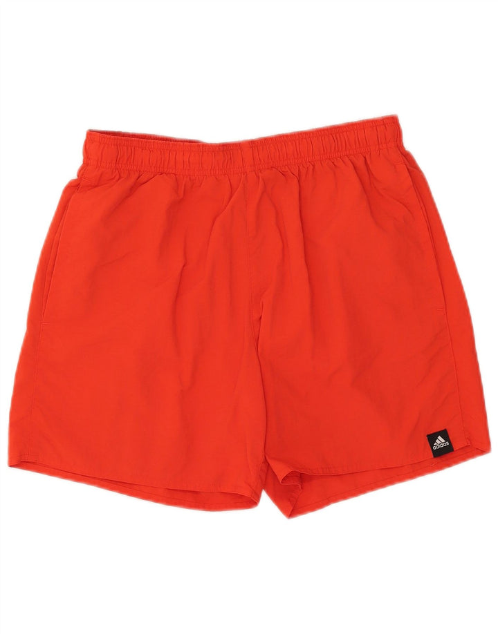 Shorts de natação masculino Adidas médio vermelho nylon