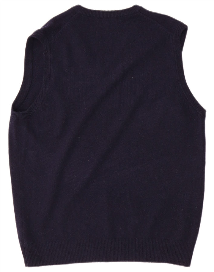 Regata masculina Marks & Spencer de ajuste regular com colete médio de lã azul marinho
