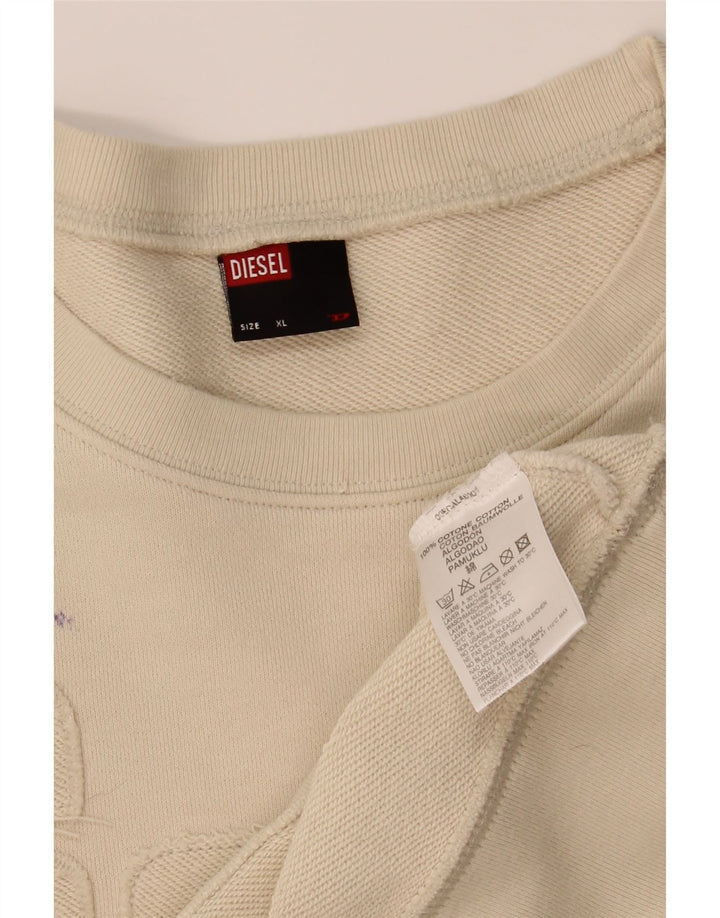 Suéter gráfico feminino DIESEL UK 18 XL algodão bege