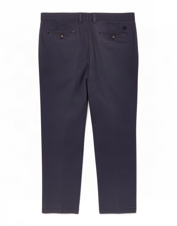 Calça chino masculina Marks & Spencer cônica W38 L29 algodão azul marinho