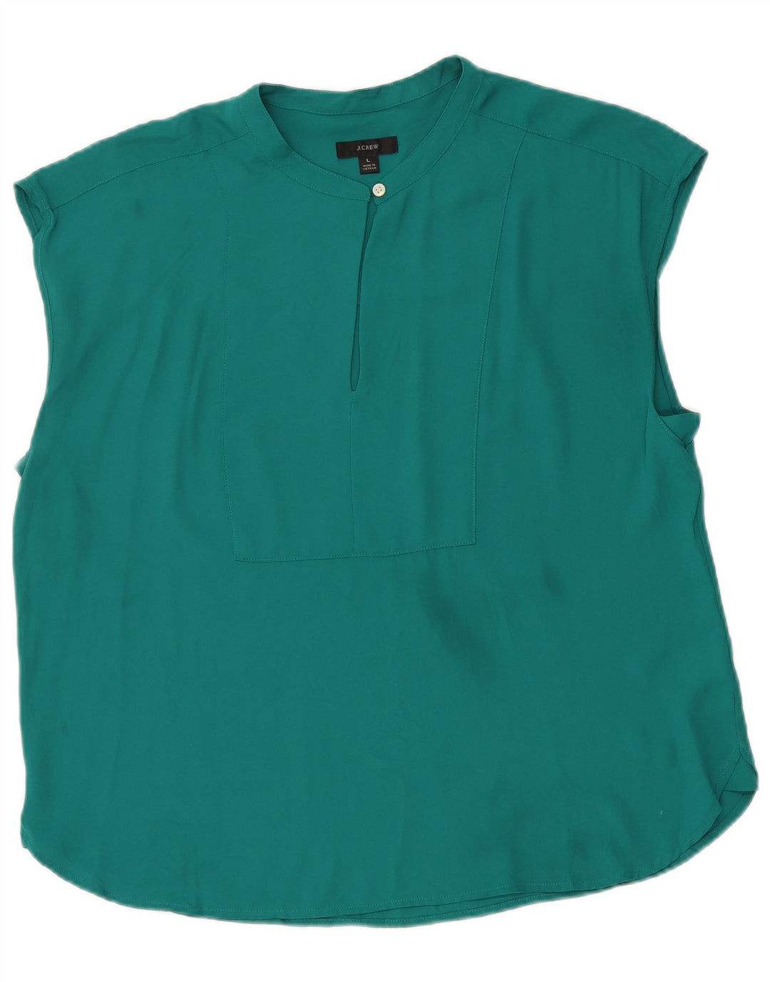 Blusa feminina J. Crew Top UK 16 grande poliéster verde
