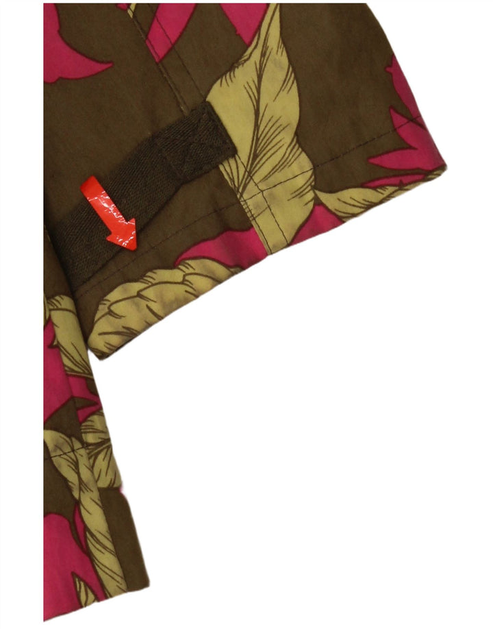 Casaco impermeável feminino Billabong Reino Unido 12 algodão floral cáqui médio